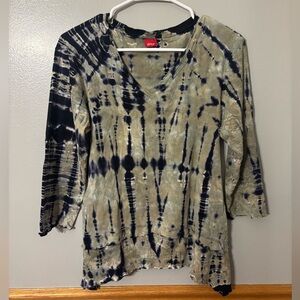 Vintage Glima 90's Y2K Blue Green Tie-Dye Long Sleeve Small 4